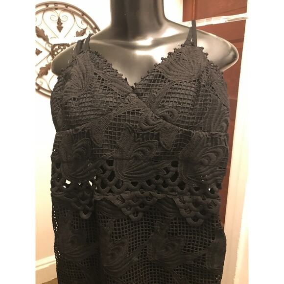 Small Aqua Crochet Lined Spaghetti Strap Dress Back Zipper NWT - Picture 3 of 12